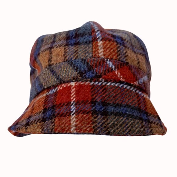 Vintage Irish Plaid Wool Hat Newsboy Cap Fall Bucket Cloche Autumn Campus Style - Picture 3 of 16